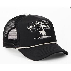 Coney Island Picnic Cowboy Trucker Hat, Western, Black Mesh Snapback, Unisex